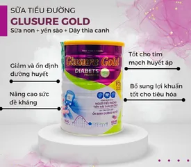 Sữa non Glusure Gold 900g cho người tiểu đường - Bổ sung dinh dưỡng, ổn định đường huyết, hỗ trợ phục hồi sức khỏe từ Mỹ