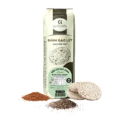 Bánh Gạo Lứt Hữu Cơ Hạt Chia GUfoods - Snack Ăn Kiêng Thực Dưỡng, 100% Gạo Lứt và Hạt Chia, Thích Hợp Eat Clean