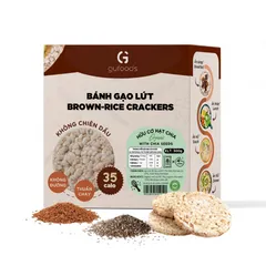 Bánh Gạo Lứt Hữu Cơ Hạt Chia GUfoods - Snack Ăn Kiêng Thực Dưỡng, 100% Gạo Lứt và Hạt Chia, Thích Hợp Eat Clean
