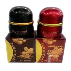 Bộ Kem Dưỡng Da Hoa Cúc Pau Jen Pai Ngày và Đêm 15g - Chăm Sóc Da Trắng Sáng, Cung Cấp Độ Ẩm, Giảm Sạm Nám, Tàn Nhang