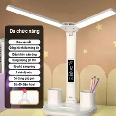 Đèn Bàn Học LED Chống Cận Tích Điện Cảm Ứng 3 Chế Độ Sáng - Tiết Kiệm Điện, Thiết Kế Hiện Đại, Bảo Vệ Mắt Tối Ưu