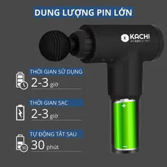 Máy Massage Cầm Tay Kachi MK340 - Thiết Bị Massage Trị Liệu Với 4 Đầu Massage, 6 Tốc Độ Tùy Chỉnh, Giảm Đau, Thư Giãn Cơ Thể