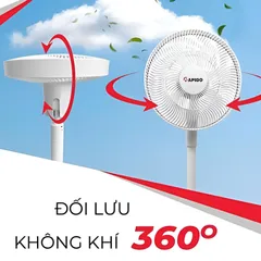 Quạt Tích Điện Năng Lượng Mặt Trời Rapido RSF-30 - Quạt Cây Đa Chức Năng 3 Trong 1, DC 30W, 4 Chế Độ Gió, Thiết Kế Tiện Lợi