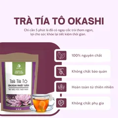 Trà túi lọc tía tô Okashi Nhật Bản - Hỗ trợ sức khỏe, tươi mát, gói 60 túi - Trà thảo mộc tự nhiên cho tinh thần thoải mái