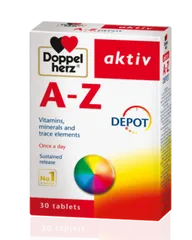 Viên Vitamin Tổng Hợp và Khoáng Chất Doppelherz Aktiv A-Z Depot - Cung Cấp 25 Vitamin Thiết Yếu Cho Trẻ Trên 10 Tuổi, Tăng Cường Đề Kháng