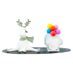 Bộ Bình Bóng và Tượng Hươu Nhí Nhảnh Trang Trí Xe Ô Tô - Đồ Trang Trí Dễ Thương Cho Xế Yêu