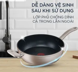 Chảo Chống Dính Sâu Lòng Tefal Sensations 28cm - Đa Năng, Chất Liệu Hợp Kim Nhôm, Phù Hợp Với Bếp Từ, Gas, Hồng Ngoại