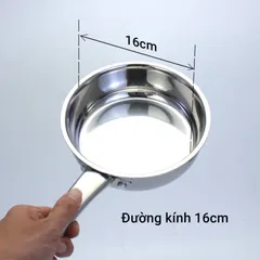 Chảo Inox 3 Lớp Liền Khối Kalpen Kazler - Chống Ăn Mòn, An Toàn cho Sức Khỏe, Dùng Trên Tất Cả Bếp 16x5cm