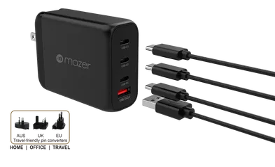 Củ sạc nhanh Mazer Infinite Boost GAN120W 4 cổng USB-C & USB-A - Sạc nhanh công nghệ GaN, nhỏ gọn và hiệu quả cao