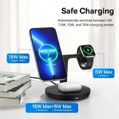 Đế sạc không dây Baseus Swan 3-in-1 20W - Sạc nhanh cho iPhone, AirPods, Apple Watch - Thiết kế từ tính tiện lợi