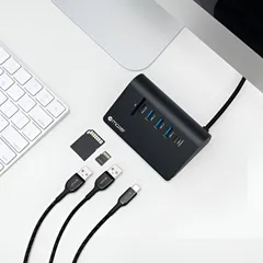 Hub Chuyển Đổi 6in1 Mazer Infinite Multimedia Pro Desk 8000 - Thiết Bị Đa Năng USB-C, Tương Thích Mac, Windows, Android