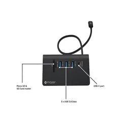 Hub Chuyển Đổi 6in1 Mazer Infinite Multimedia Pro Desk 8000 - Thiết Bị Đa Năng USB-C, Tương Thích Mac, Windows, Android