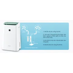 Máy Lọc Không Khí và Hút Ẩm Sharp DW-E16FA-W - Thiết Kế Hiện Đại, Hút Ẩm Mạnh Mẽ, Lọc 99,97% Bụi Bẩn cho Không Gian Dưới 38m2