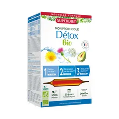 Nước Uống Bổ Gan Thận Protocole Detox Bio - Hỗ Trợ Thanh Lọc, Làm Đẹp Da Từ Atiso, Bồ Công Anh, Ngưu Bàng - Hộp 30 Ống 15ml