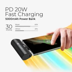 Pin Sạc Dự Phòng Mazer SuperMini 5000mAh USB-C - Sạc Nhanh 20W, Thiết Kế Nhỏ Gọn, Phù Hợp Với Thiết Bị Apple, Đen Trắng