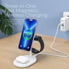 Sạc Nhanh Không Dây Mazer Infinite Mag.DESK 3in1 - Đế Sạc Chuyên Dụng Cho iPhone 12+, Apple Watch, AirPods