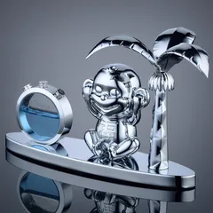 Tượng Khỉ Ngộ Nghĩnh Kết Hợp Hộp Đựng Nước Hoa - Trang Trí Xe Hơi May Mắn, Làm Dịu Không Khí Văn Phòng