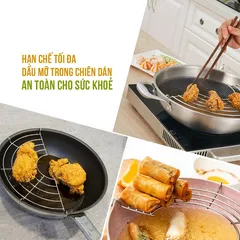 Vỉ Gác Chảo Inox Kalpen - Tiện Lợi Cho Đồ Ăn Chiên Rán Dầu Mỡ, Nhiều Kích Cỡ Phù Hợp Với Mọi Loại Chảo