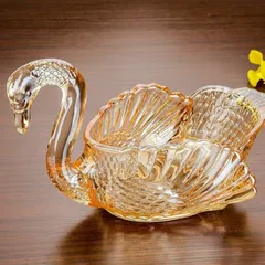 Bát Thủy Tinh Pha Lê Thiên Nga Đựng Trái Cây, Bánh Kẹo - Thiết Kế Sang Trọng, Chất Liệu Cao Cấp, Trang Trí Bàn Ăn Thêm Đẹp Mắt