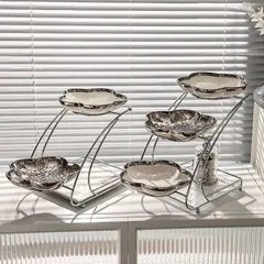 Đĩa Sứ Hình Bông Hoa - Đựng Hoa Quả, Bánh Kẹo Nhiều Tầng Cao Cấp - Trang Trí Nhà Cửa Xinh Xắn