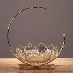 Khay Thủy Tinh Đựng Bánh Kẹo, Trái Cây Hình Trăng Khuyết HT01 - Thiết Kế Sang Trọng, An Toàn Cho Sức Khỏe Người Dùng