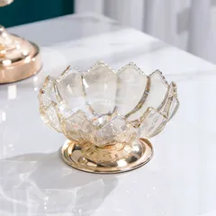 Khay Thủy Tinh Đựng Bánh Kẹo, Trái Cây Hình Trăng Khuyết HT01 - Thiết Kế Sang Trọng, An Toàn Cho Sức Khỏe Người Dùng
