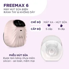 Máy Hút Sữa Điện Rảnh Tay Không Dây Fatzbaby Freemax 6 FB1211MX - Chế Độ Hút Sữa 9 Cấp Độ và Mát Xa 5 Cấp Độ Thông Minh
