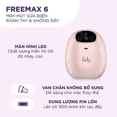Máy Hút Sữa Điện Rảnh Tay Không Dây Fatzbaby Freemax 6 FB1211MX - Chế Độ Hút Sữa 9 Cấp Độ và Mát Xa 5 Cấp Độ Thông Minh