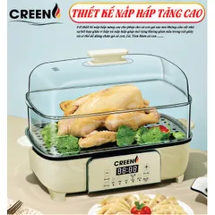 Nồi Lẩu Đa Năng 3 Tầng Creen CR-135 Plus - Công Suất 1500W, Chế Độ Nấu Đa Dạng, Hấp Lẩu Dễ Dàng cho Bữa Tiệc Gia Đình
