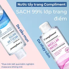 Nước tẩy trang Compliment Micellar Water 400ml - Làm sạch da, dịu nhẹ, phù hợp cho mọi loại da, không cay mắt, an toàn cho da nhạy cảm