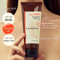 Sữa Rửa Mặt Beldora 299 Prime 5.5 Cho Da Nhạy Cảm - Dưỡng Da Khỏe Mạnh, Ngăn Ngừa Mụn, Chiết Xuất Tràm Tràm, 150ml