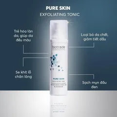 Toner Giảm Mụn Đầu Đen Biotrade Pure Skin Exfoliating Tonic 50ml - Công Thức AHA BHA Peeling, Se Khít Lỗ Chân Lông, Làm Sáng Da