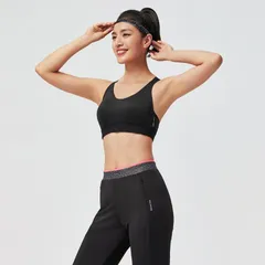 Áo Bra Fitness Nữ 900 Decathlon Domyos 8589403 Màu Đen - Áo Tập Gym Thể Thao, Nâng Đỡ Vòng 1, Chất Liệu Thoáng Khí, Co Giãn Tốt