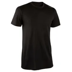 Áo Thun Thể Thao Nam Fitness 100 Decathlon Domyos - Chất Liệu Thoáng Mát, Nhanh Khô, Đen Suông Vừa, Phù Hợp Tập Gym