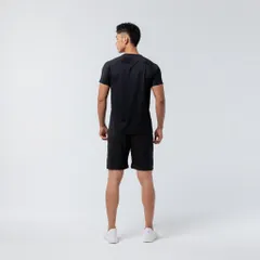 Áo Thun Thể Thao Nam Fitness 100 Decathlon Domyos - Chất Liệu Thoáng Mát, Nhanh Khô, Đen Suông Vừa, Phù Hợp Tập Gym