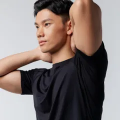 Áo Thun Thể Thao Nam Fitness 100 Decathlon Domyos - Chất Liệu Thoáng Mát, Nhanh Khô, Đen Suông Vừa, Phù Hợp Tập Gym