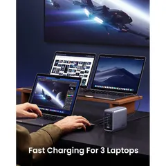 Bộ sạc nhanh 5 cổng Ugreen Nexode 300W - Sạc đa năng USB-C và USB-A cho laptop, điện thoại, iPad, Apple Watch