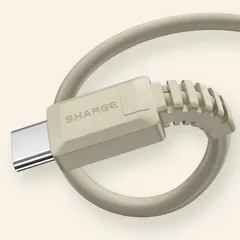 Cáp Sạc Nhanh Sharge Retro 100W Dài 1,2m - Phong Cách Cổ Điển Cho USB-C và Lightning, Thời Trang và Bền Bỉ