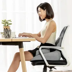 Đệm Massage Eo Mông Momoda SX352 Cao Cấp - Giảm Đau Lưng, Thư Giãn Với 4 Đầu Massage 3D Chất Liệu Thoáng Khí, Màu Xám