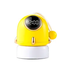 Đèn Ngủ Bàn Chiếu Hình 3D Ngộ Nghĩnh Tích Hợp Đồng Hồ - Đèn Hình Tên Lửa Có 6 Hình Chiếu Dễ Thương, Quà Tặng Thú Vị