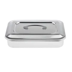 Hộp Đựng Dụng Cụ Y Tế Inox Có Nắp Đậy - Kích Thước 24cm x 16cm x 5cm, Bền Đẹp, Tiện Lợi Cho Spa, Nha Khoa, Thẩm Mỹ Viện
