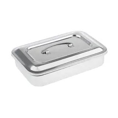 Hộp Đựng Dụng Cụ Y Tế Inox Có Nắp Đậy - Kích Thước 24cm x 16cm x 5cm, Bền Đẹp, Tiện Lợi Cho Spa, Nha Khoa, Thẩm Mỹ Viện