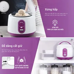 Nồi Cơm Điện Cơ Mini Tefal RK224168 0.7L - Nấu Cơm Nhanh, Giữ Ấm Tự Động, Phù Hợp Cho 1-2 Người Dùng