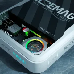 Pin sạc dự phòng từ tính Sharge ICEMAG 10000mAh - Sạc không dây & có dây, quạt tản nhiệt, đèn LED RGB, hoàn hảo cho iPhone 12 Series trở lên