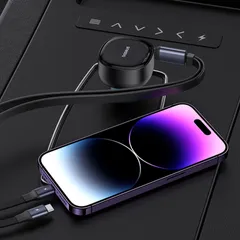 Tẩu Sạc Ô Tô Baseus Enjoyment Pro C+ 55W - Kèm Cáp Type C và Lightning, Hỗ Trợ Sạc Nhanh iPhone và Thiết Bị Di Động