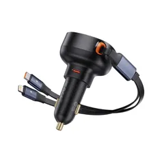 Tẩu Sạc Ô Tô Baseus Enjoyment Pro C+ 55W - Kèm Cáp Type C và Lightning, Hỗ Trợ Sạc Nhanh iPhone và Thiết Bị Di Động