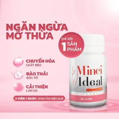 Viên Uống Giảm Cân Minci Ideal - Hỗ Trợ Tăng Chuyển Hóa, Ngăn Mỡ Dư Thừa, Vóc Dáng Thon Thả - Lọ 40 Viên Thiên Nhiên An Toàn