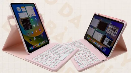 Bao da iPad xoay 360 độ kèm bàn phím Bluetooth - Phụ kiện tiện lợi chống sốc, cao cấp cho iPad, làm việc như laptop