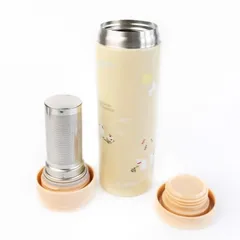 Bình Giữ Nhiệt Inox Ngọc Thố Chiêu Tài Zebra 450ml Kèm Lọc Trà - Chống Gỉ Sét, Giữ Nhiệt Đến 12 Giờ, Dùng Học Tập, Làm Việc, Picnic