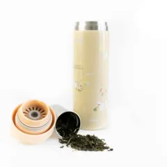 Bình Giữ Nhiệt Inox Ngọc Thố Chiêu Tài Zebra 450ml Kèm Lọc Trà - Chống Gỉ Sét, Giữ Nhiệt Đến 12 Giờ, Dùng Học Tập, Làm Việc, Picnic